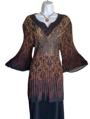 VTG Catherines Plus 1X Boho Tunic Blouse Whimsigoth Dark Romance Goth